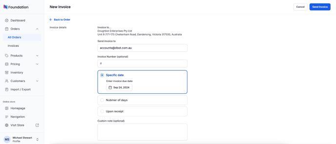 3. Create Invoice